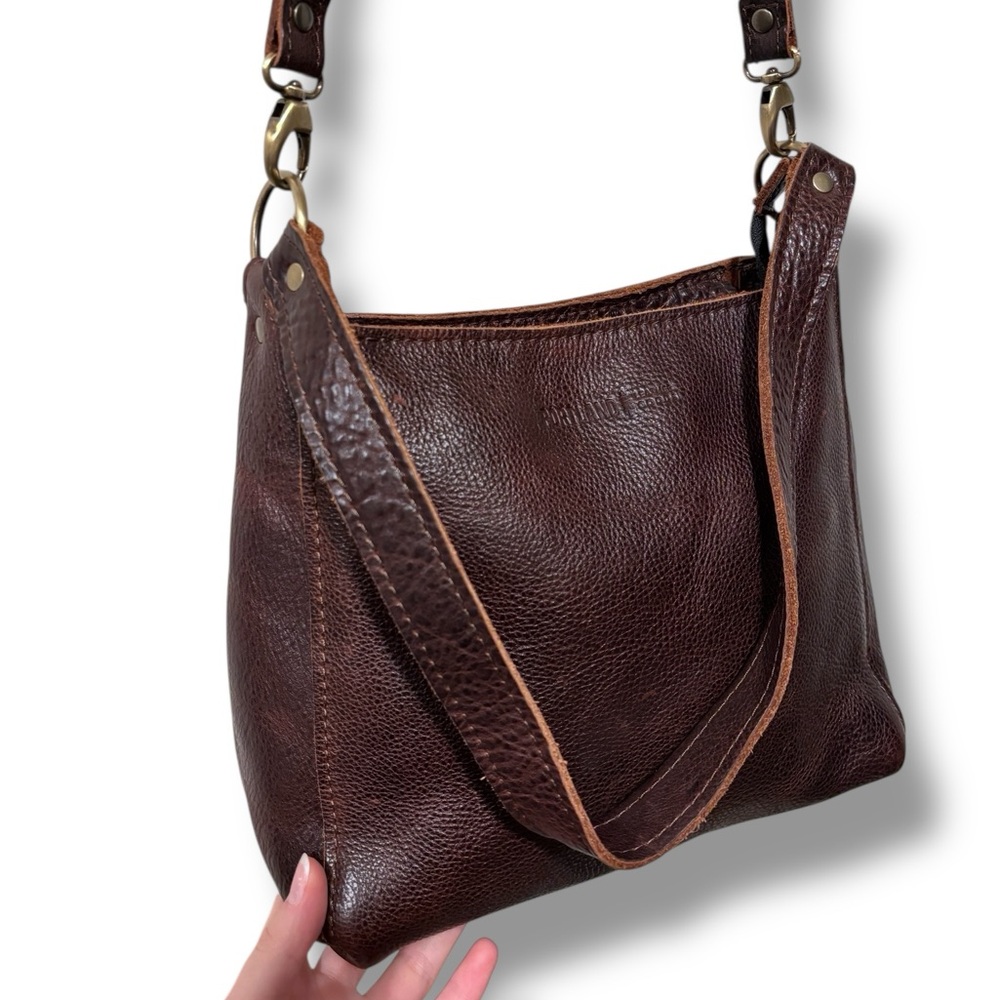 Portland Leather Dark Brown Leather Crossbody Bag